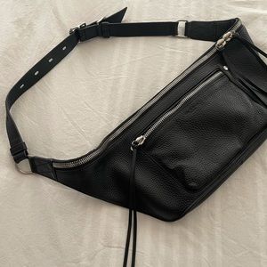 rag & bone Elliot Fanny Pack Black Leather Cross Body Bag